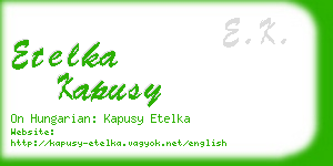 etelka kapusy business card